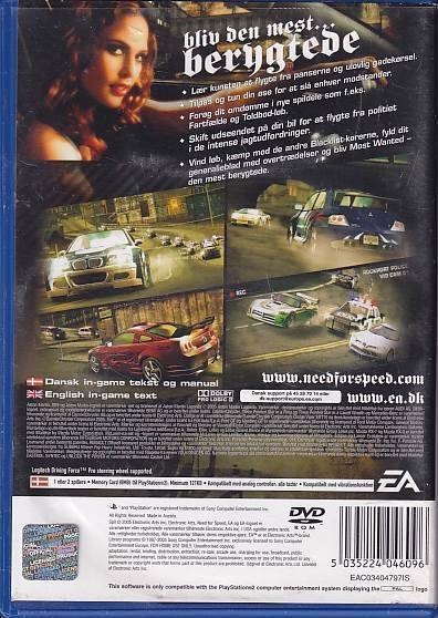 Need for Speed Most Wanted - PS2 (B Grade) (Genbrug)